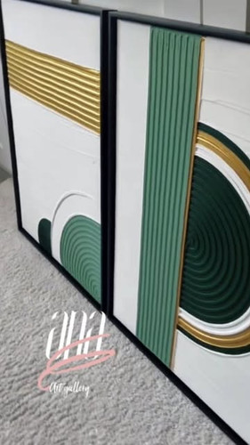 تابلو نقاشی مدرن با تکسچر - دو عددی